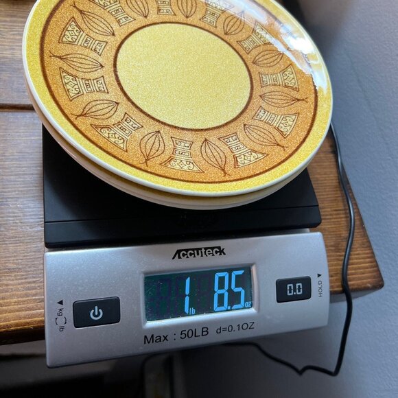 Taylor Smith & Ironstone MCM Honey Gold Tea Saucer Bread Plate 6.5” Set of 3 USA - Picture 7 of 8